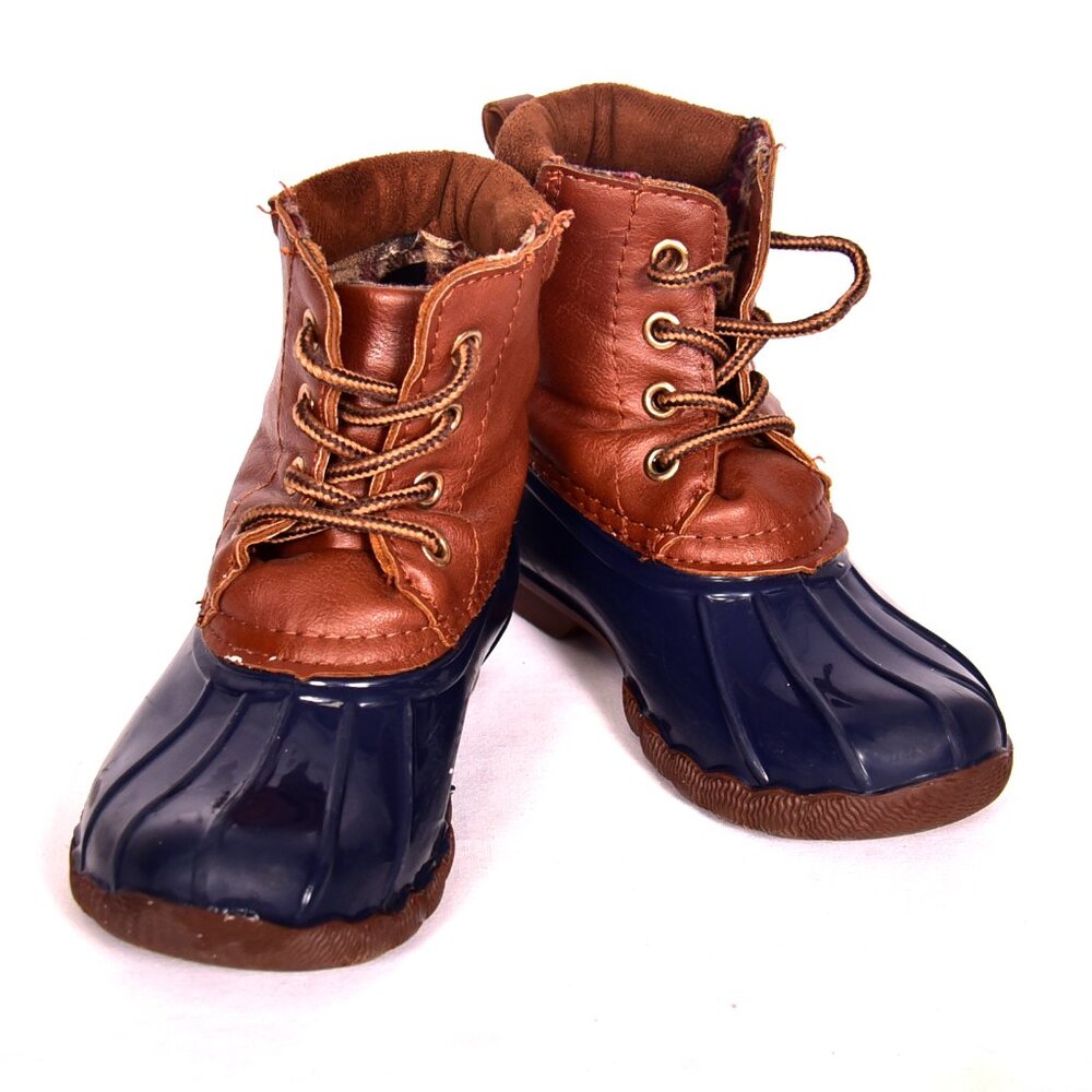 Yokids Rain Boots Youth Size 13 Blue & Brown